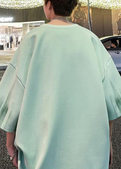 Shirts Mens Green Patchwork Tie Cotton Half Sleeve Stylish T Dye