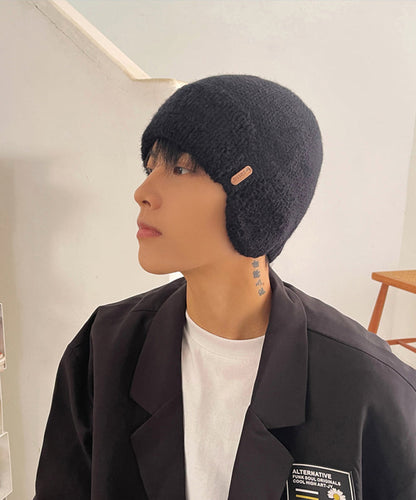 Stylish Grey Versatile Men Knit Bonnie Hat TK034