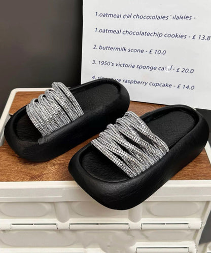 Zircon Peep Platform Slide Leopard Toe Stylish Sandals