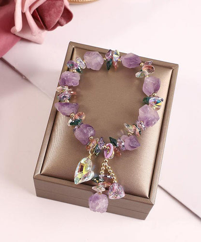 Pearl Light Purple Charm Crystal Bracelet Asymmetrical Stylish