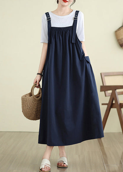 Cami Large Dress Loose Exra Hem Navy Summer Stylish