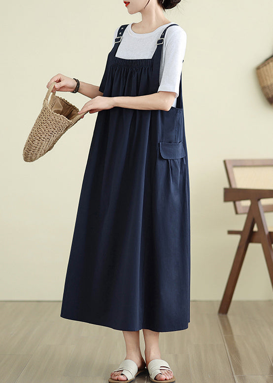Cami Large Dress Loose Exra Hem Navy Summer Stylish