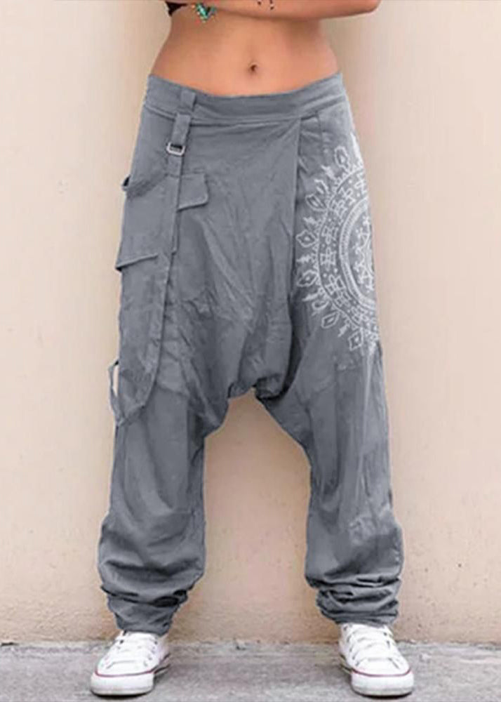 Original Pants Stylish Plaid Cotton Design Harem Navy Summer Mens