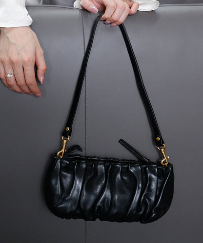 Stylish Orange Wrinkled Bags Shoulder Leather Cloud Solid Durable