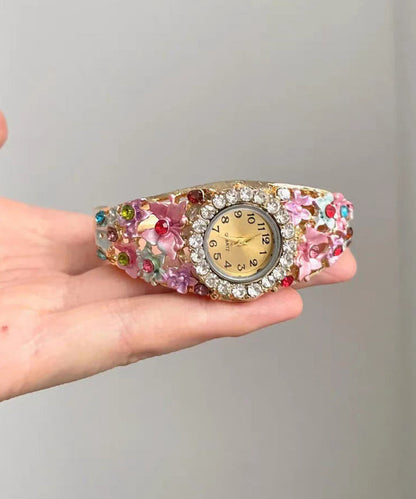 Sapphire Watches Stylish Pink Crystal Allloy Zircon