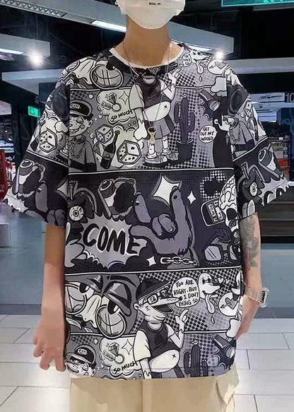 O T Stylish Red Men Neck Print Half Cotton Sleeve Shirts