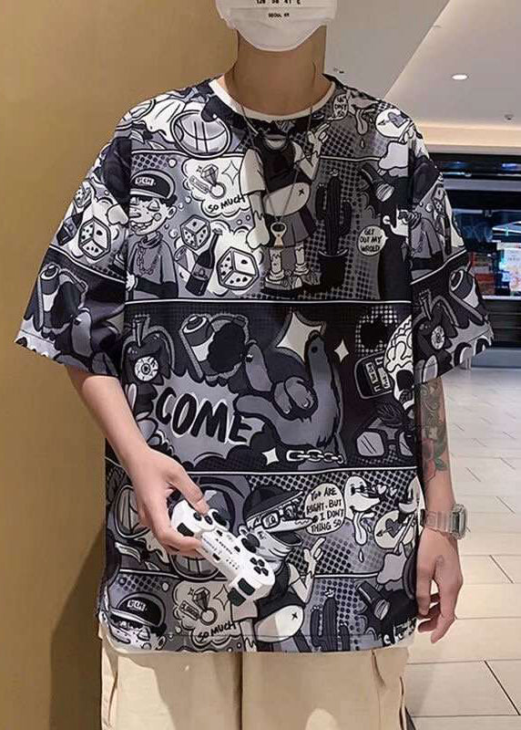 O T Stylish Red Men Neck Print Half Cotton Sleeve Shirts