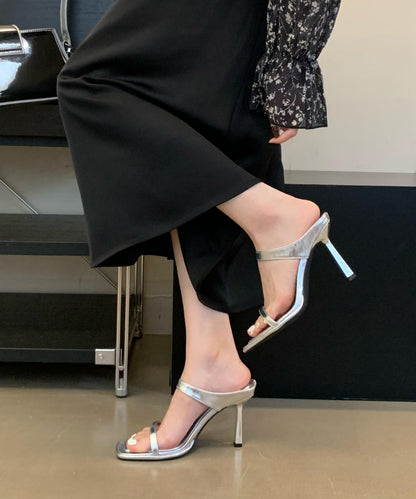 Sandals Rose Peep Stiletto Leather Faux Stylish Slide Toe