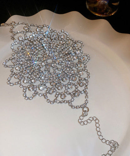 Stylish Silk Zircon Charm Floral Copper Out Hollow Tassel