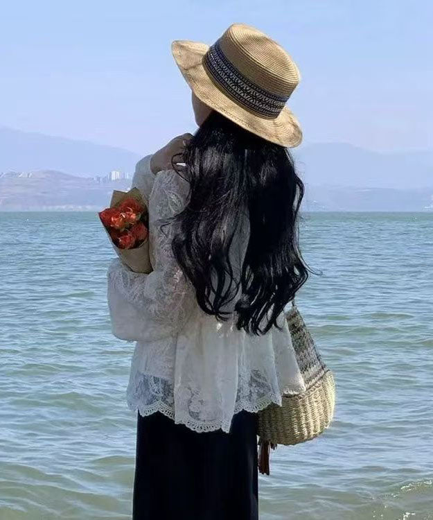 Khaki Straw Cloche Stylish Hat Versatile Woven