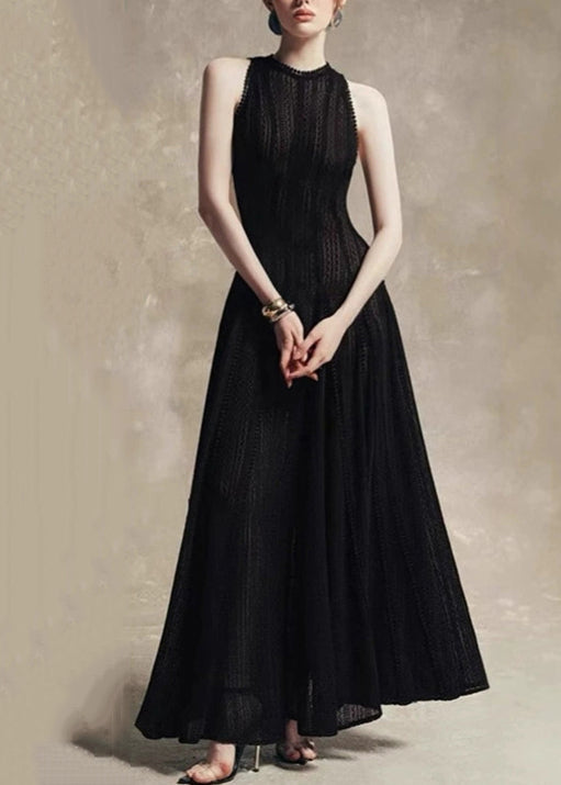 Solid Out Dress Party Hollow Lace Stylish White Sleeveless