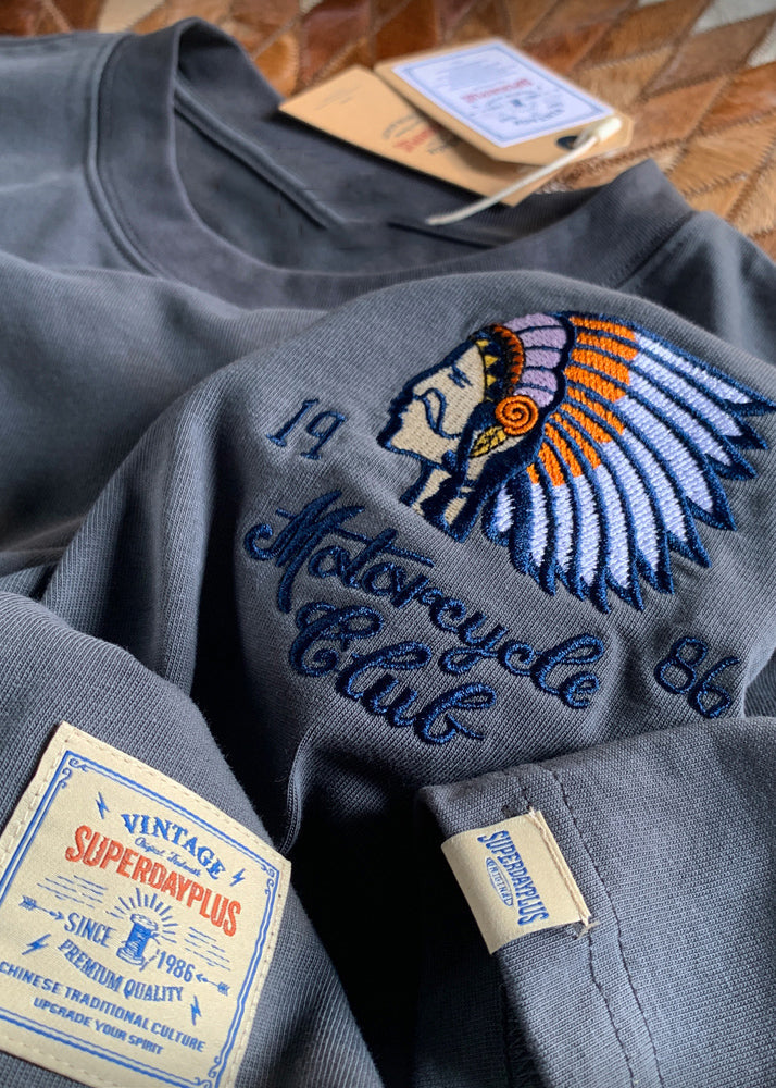 T Men Stylish Embroideried O-Neck Summer Cotton Shirt White