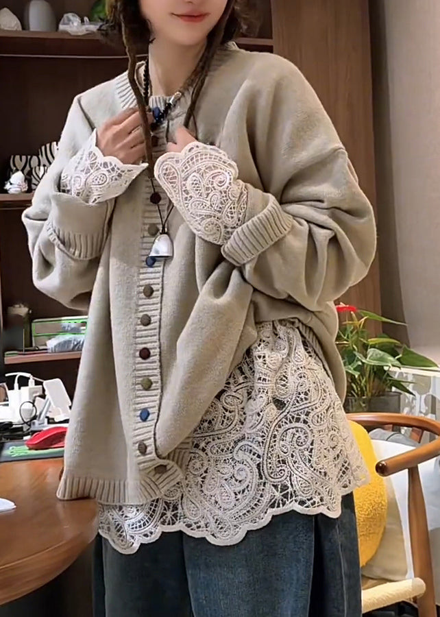 T O-Neck Spring Hollow White Out Shirt Lace Stylish