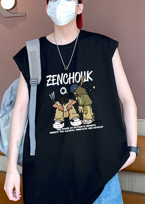 Summer Shirt Stylish Cotton White Print T Men O-Neck