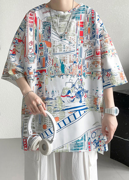 Print Shirts Design T Mens White Cotton Half Original Stylish