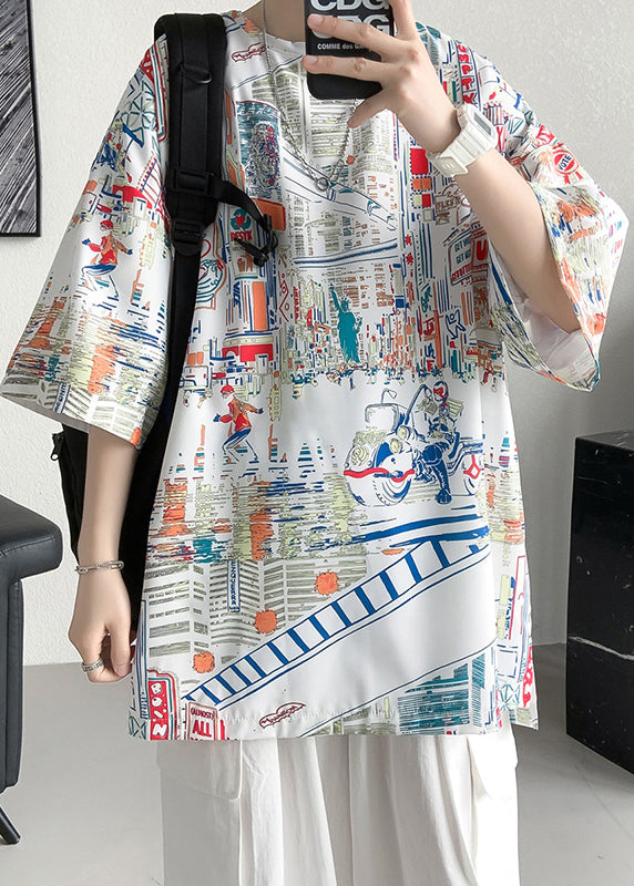 Print Shirts Design T Mens White Cotton Half Original Stylish