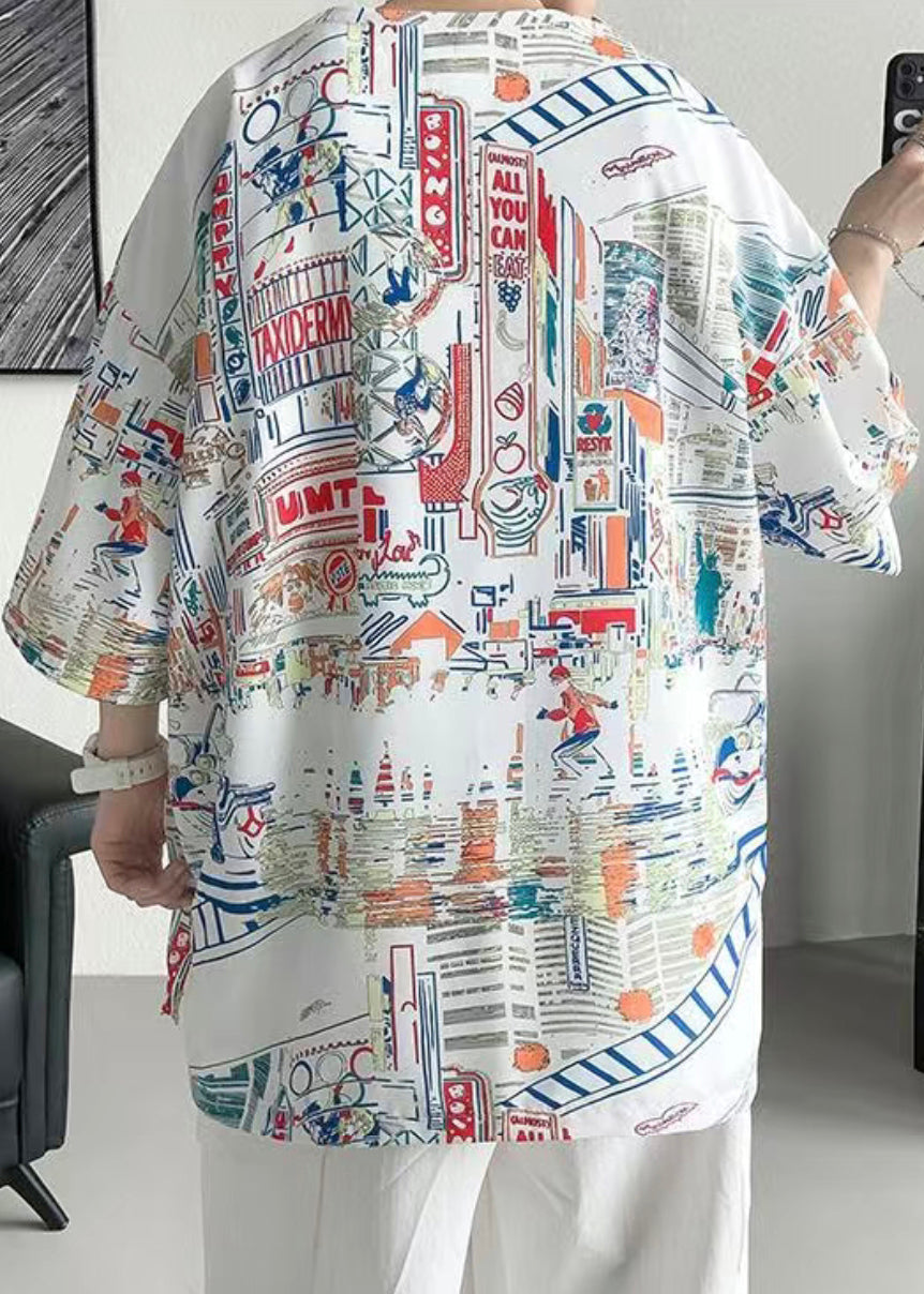 Print Shirts Design T Mens White Cotton Half Original Stylish