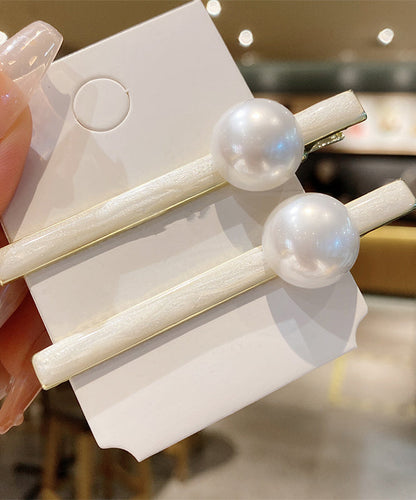 Zircon White Alloy Stylish Pearl Hairpin