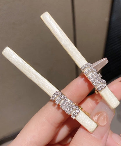 Zircon White Alloy Stylish Pearl Hairpin