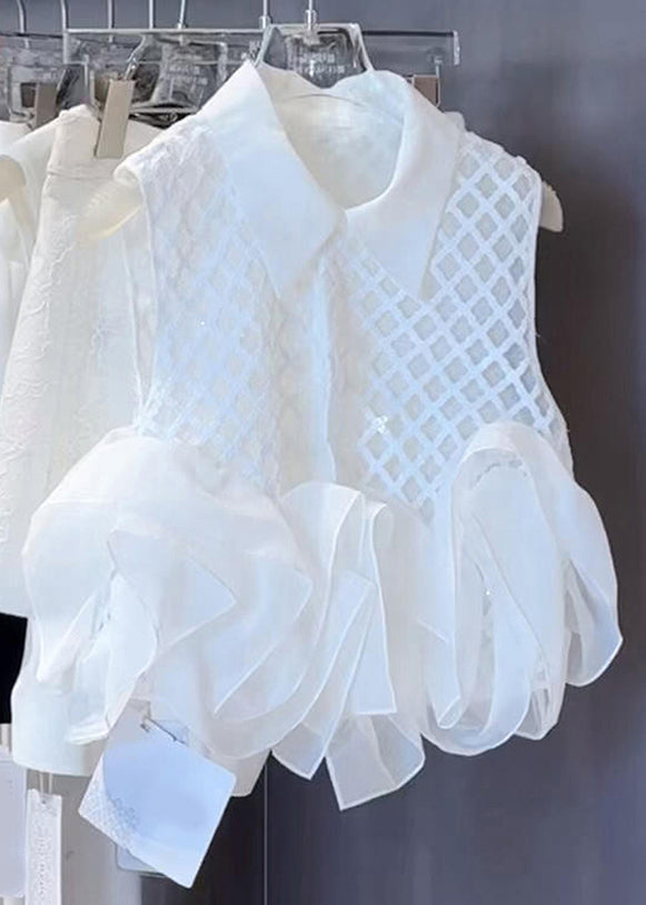 Shorts Stylish White Cotton Shirts Peter And Pan Collar Plaid Two