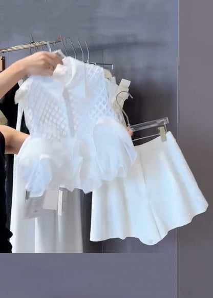 Shorts Stylish White Cotton Shirts Peter And Pan Collar Plaid Two