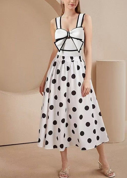 Bodysuit Set Maxi And Skirts White Lingerie Dot Trendy