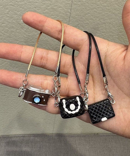 Black Keychains Camera Bag Set Alloy Three-Piece Unique