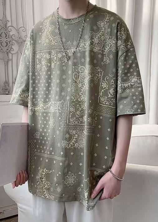 Unique Men Original Cotton T Black Half Print Shirts Design