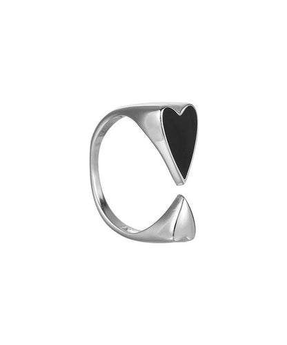 Rings Silver Sterling Open Love Unique Black