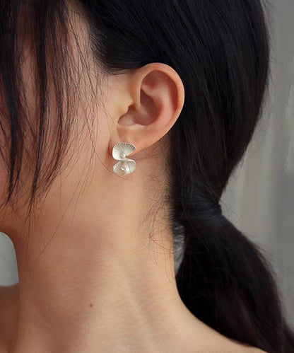 Unique Copper Pearl Fan-Shaped Stud Earrings TX031