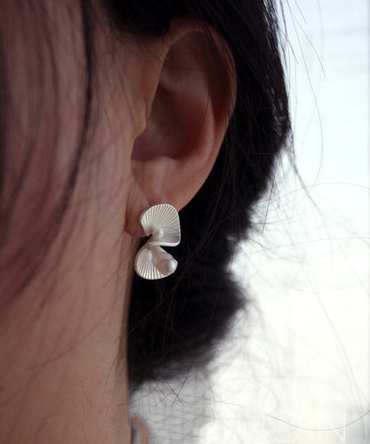 Unique Copper Pearl Fan-Shaped Stud Earrings TX031