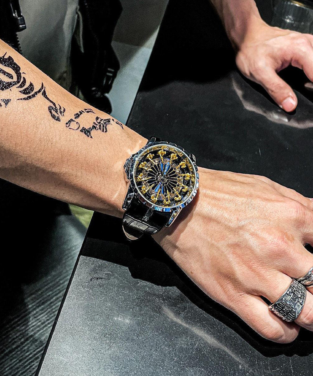 Stainless Steel Quartz Unique Gold Movement Watches