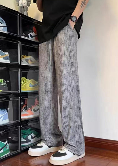 Pants Cotton Unique Grey Print Oversized Men Casual Clothing