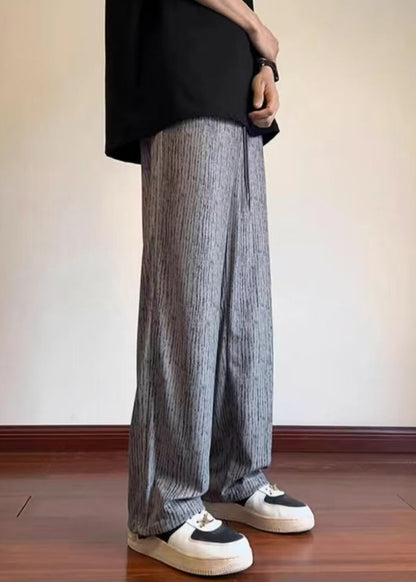 Pants Cotton Unique Grey Print Oversized Men Casual Clothing