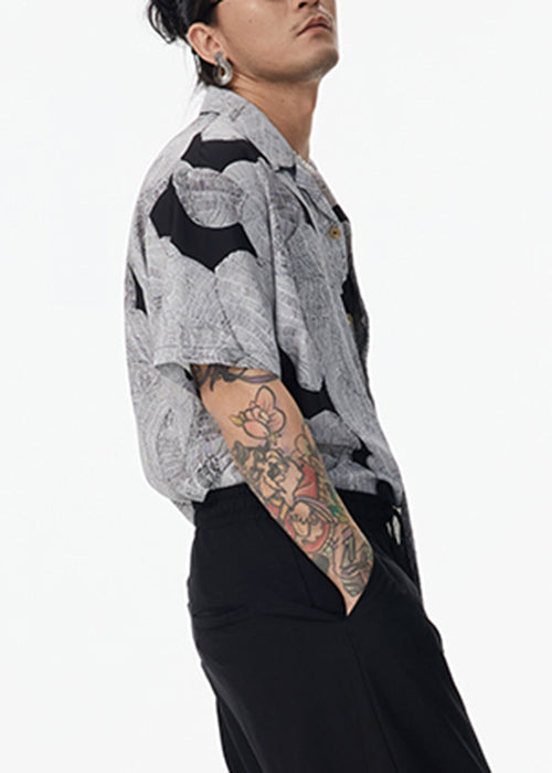 Peter Cotton Pan Design Grey Original Collar Shirt Unique Men