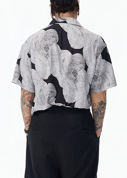 Peter Cotton Pan Design Grey Original Collar Shirt Unique Men