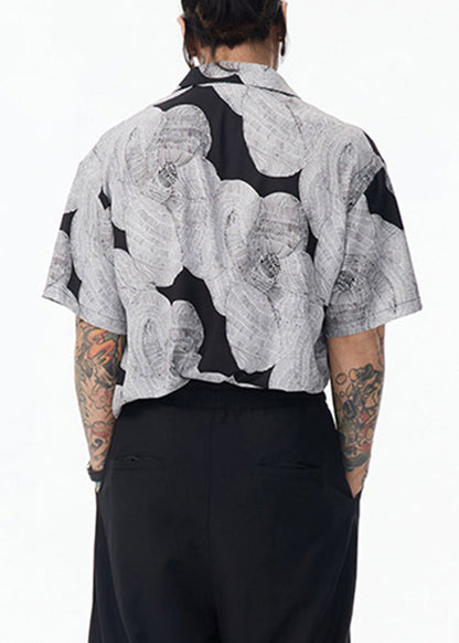 Peter Cotton Pan Design Grey Original Collar Shirt Unique Men