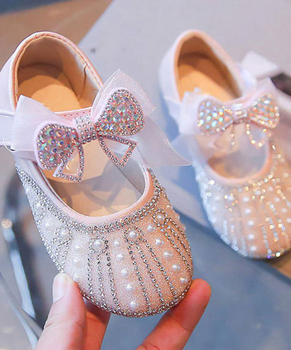 Unique Shoes Buckle Feet Zircon Kids Flat Pearl Strap
