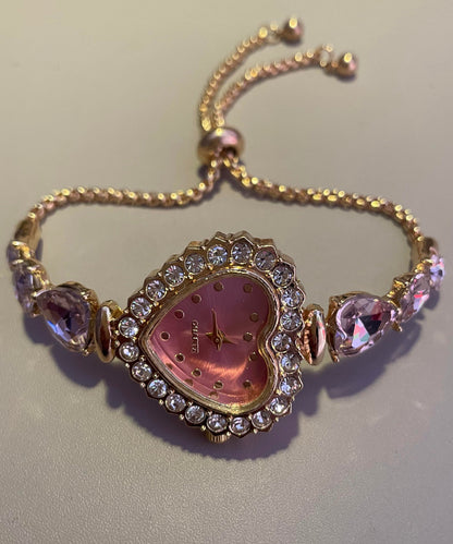 Stone Love Type Gem Metal Unique Purple Zircon Pull Alloy Inlaid