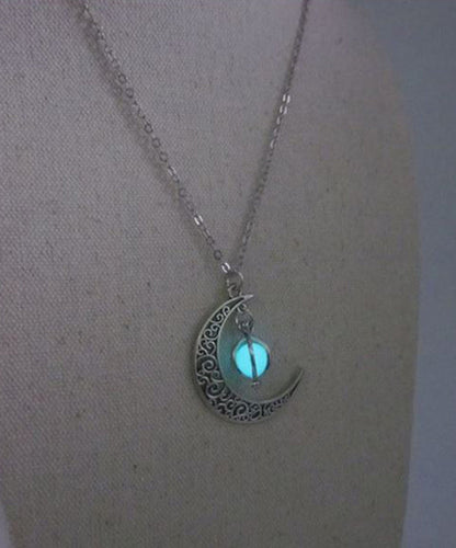 Unique Steel Lariat Stainless Luminous Moon Necklace Chain