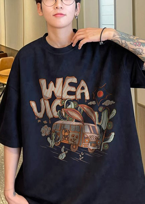 Green Vintage Shirt Faux Half Neck O Men T Army Suede Print