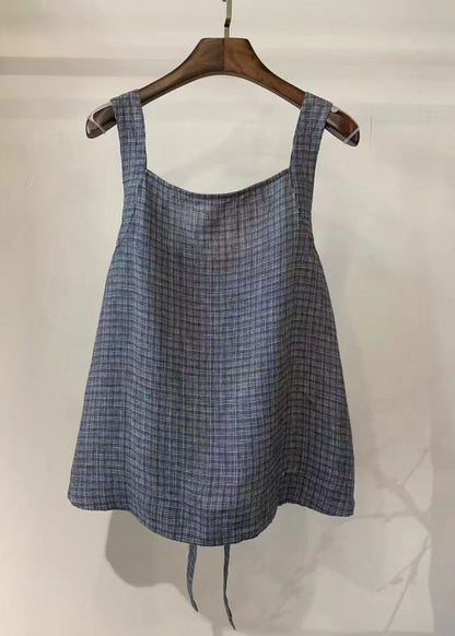 Waist Tie Vintage Back Linen Summer Vest