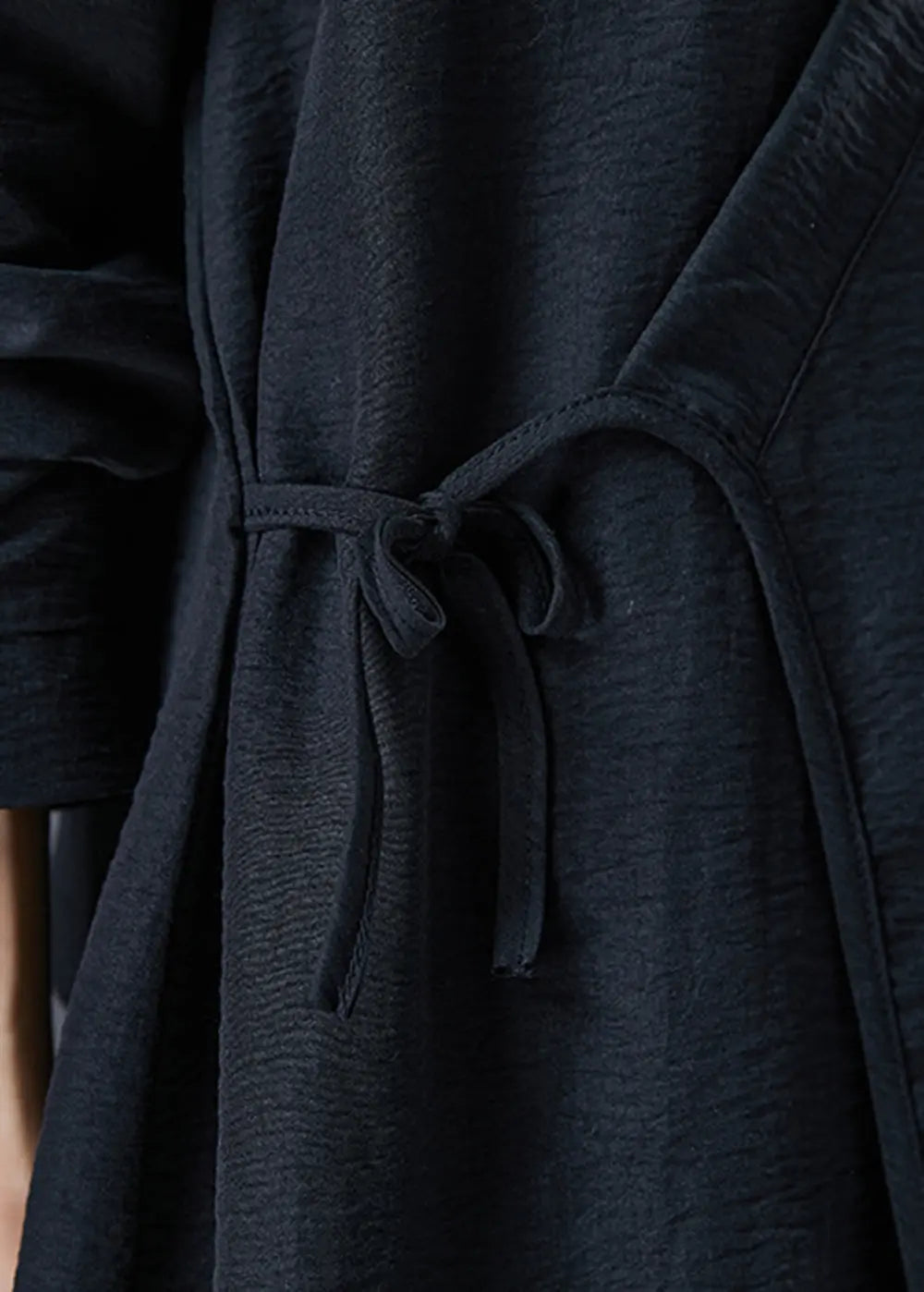 Vintage Black Oversized Tie Waist Linen Two Pieces Set Fall Ada Fashion