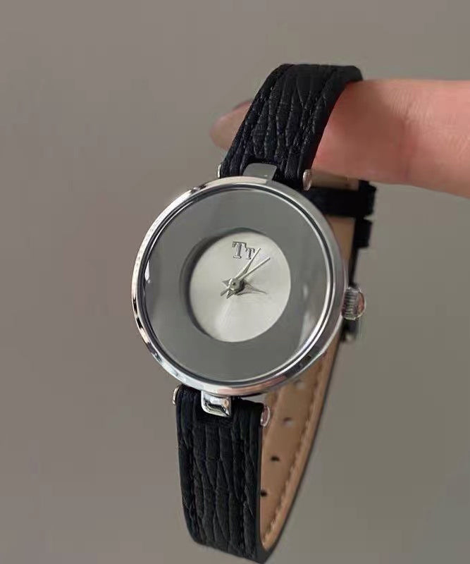 Watches Brown Hardlex Leather Vintage Crystal Alloy