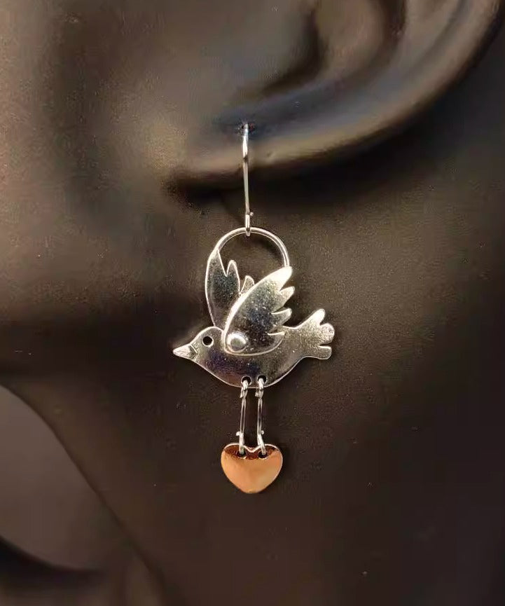 Earrings Copper Brid Love Vintage Drop Little