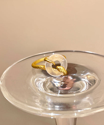 Vintage Rings Gold Serpentine Safety Copper Buckles Alloy