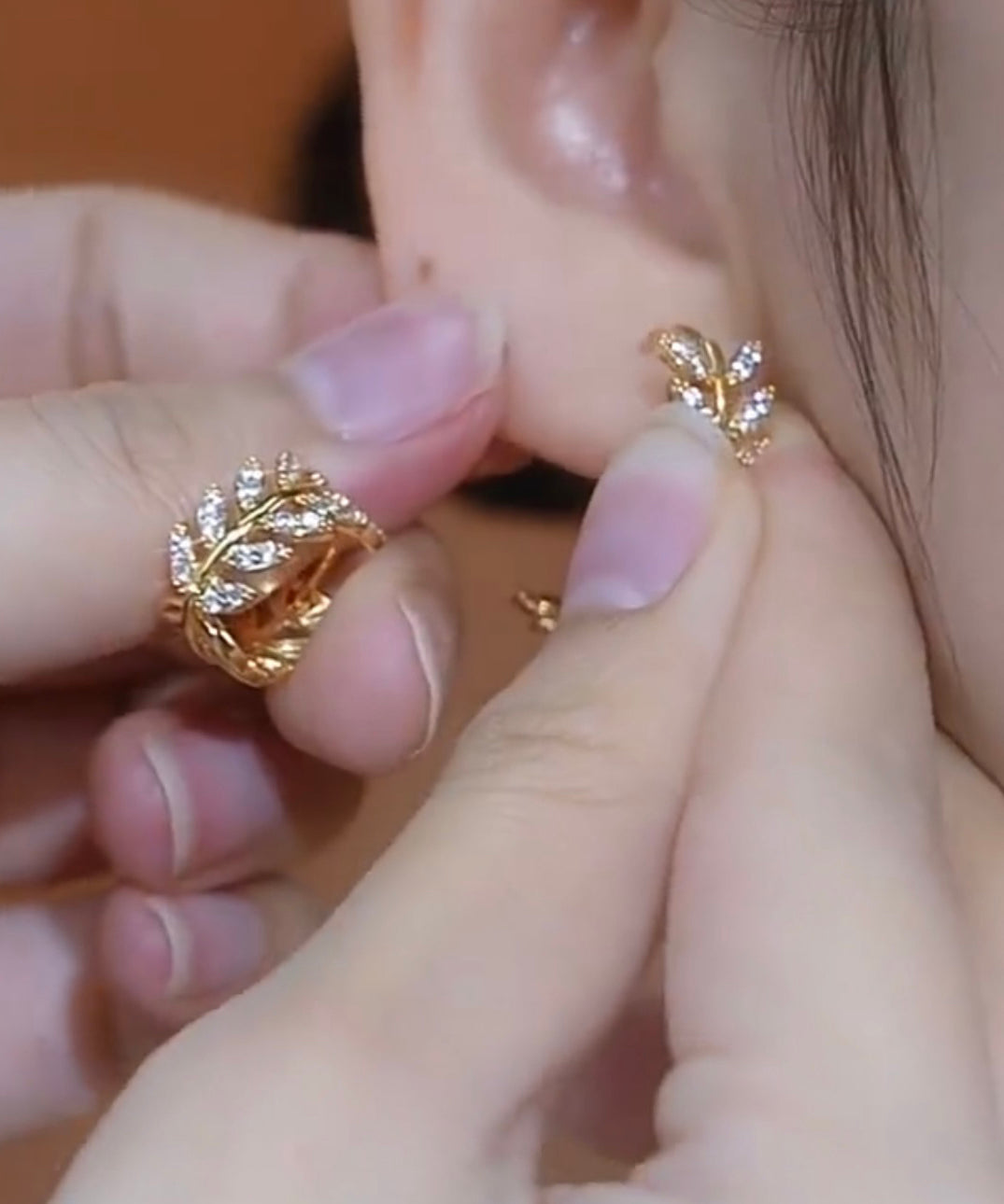 Silver of Hoop Zircon Vintage Ear Overgild Wheat Sterling Gold