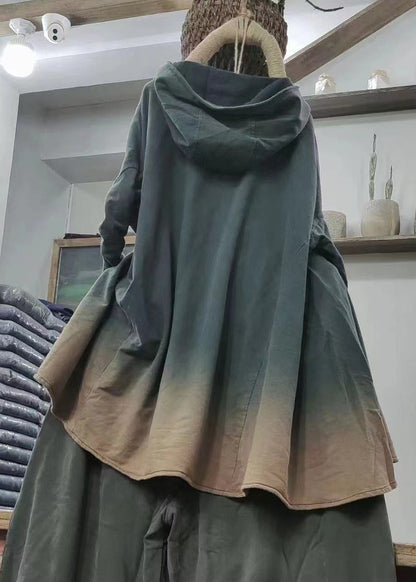 Vintage Grey Hooded Cozy Cotton Sweatshirt Long Sleeve MN091