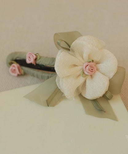 Plastic Light Floral Vintage Green Asymmetrical Hairpin Tulle