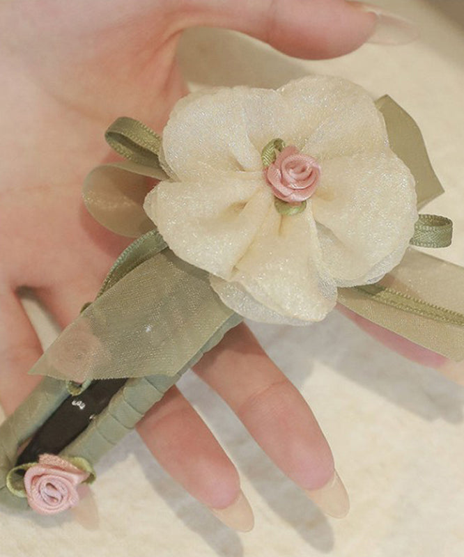 Plastic Light Floral Vintage Green Asymmetrical Hairpin Tulle